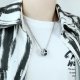 Titanium Steel Couple Necklace Clavicle Chain Double Ring