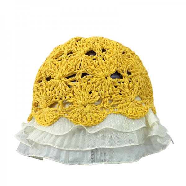 Handwoven Ruffled Lace Cutout Fisherman Hat