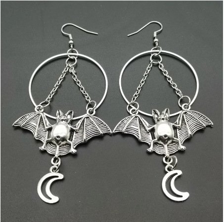 Fashion Bat Big Ring Earrings Jewelry