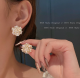 French Two Wearing Shell Pearl Flower Earrings Female